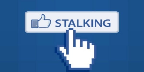 Facebook-style like button reading ‘Stalking’ with a pixelated cursor hand